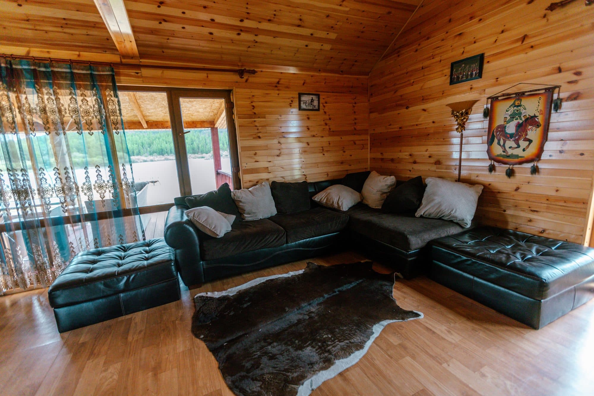 Cosy living room interior at the Mongolia expedition lodge